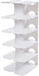 6 Layer Shoe Rack, Assembly Required, Shoe Storage, Entryway Storage, Space Saving,Multi Steps Adjustable Plastic Shoe Organizer Rack White