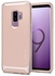 Spigen Samsung Galaxy S9 PLUS Neo Hybrid cover/case - Pale Dogwood with Herringbone pattern and Platinum Gold frame