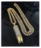 Cuban Link Gold Chain With Bullet Pendant