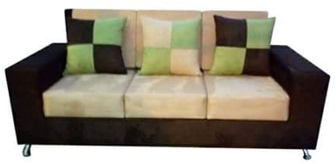 BROWN CREAM LEMON 3 Seater Sofa (Delivery To Lagos Only)
