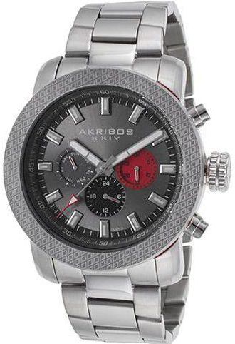 Akribos XXIV Grandiose Men's Gray Dial Stainless Steel Band Watch - AK684GN