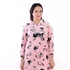 One-piece Pink Abaya, Patterned With Drawings