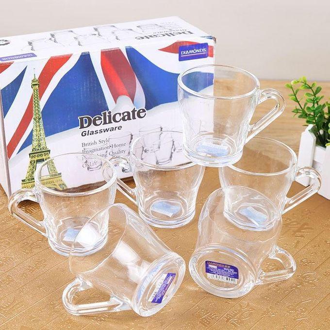 Delicate Glass Ware Transparent Glass Cup { 6pcs }