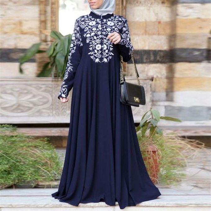 Fashion Women Muslim Dress Kaftan Arab Jilbab Abaya Islamic Lace Stitching Maxi Dress