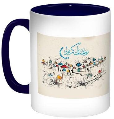 Ramadan Kareem Printed Coffee Mug Beige/White/Blue