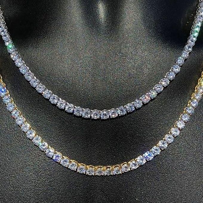 2 Pcs Men's Hip Hop Necklace Diamond Alloy Pendant Full Rhine Stone Jewelry