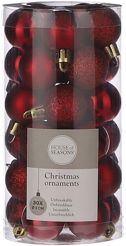 House of Seasons Christmas Ornaments Bauble Red 30 PCS
