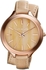 Michael Kors Runway Double Leather Strap MK2347 Analogue Rose Gold Plate Dial Beige Strap Women's Watch
