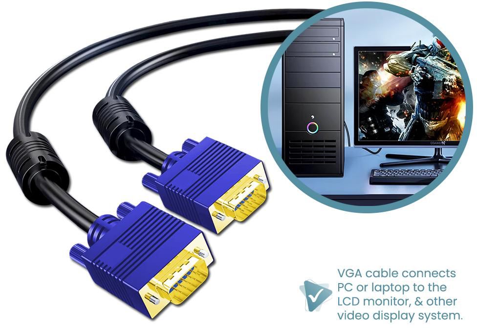 RGB VGA (M) To VGA (M) Cable (9 Colors)
