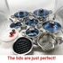 Marwa 30 Pieces Germany Life Stainless Steel Cookware Set