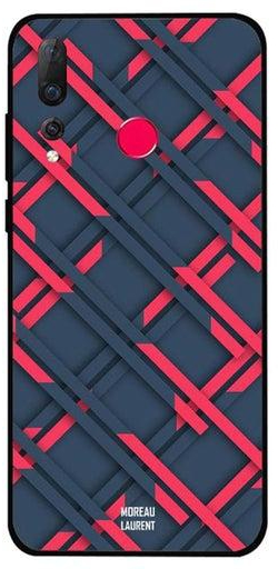 Light Red & Light Black Stripes Pattern Printed Protective Case Cover For Huawei Nova 4 Multicolour
