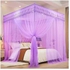 4 Stand Mosquito Net With Metallic Stand-Purple
