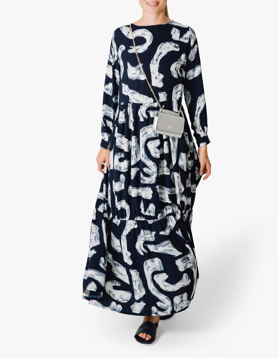 Abstract Printed Maxi Dress