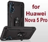 Huawei Nova 5 Pro - Rugged Shield Cover (Pouch) With Magnetic Ring Holder/Stand