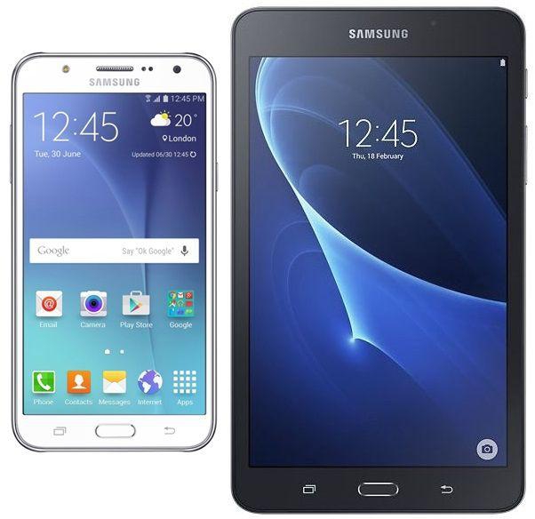 Samsung Galaxy J7 2016 Dual Sim J710FD - 16GB, 4G LTE, White with Samsung Galaxy Tab A T280 2016 - 7 Inch, 8GB, WiFi, Black