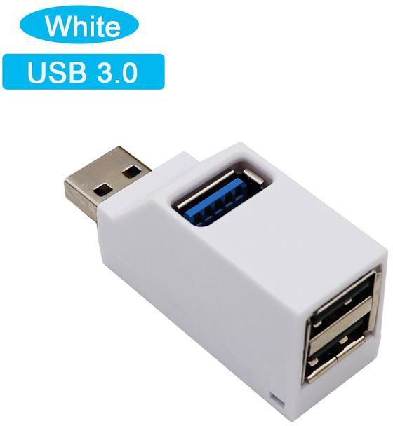 High Speed Splitter Box Mini 3 Port For PC Laptop U Disk Card Reader Adapter For IPhone Xiaomi Mobile Phone Extender USB 3.0 Hub White
