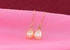 Vera Perla 10K Gold Peach Pearl Delicate Earrings, French Wire Closure