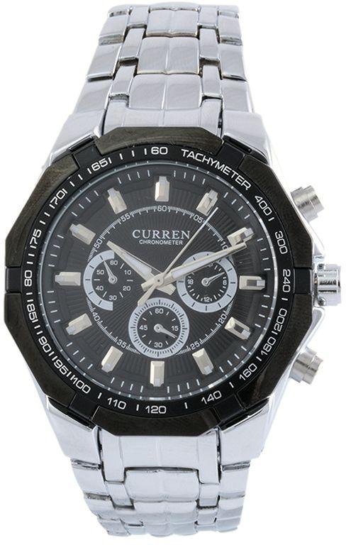 Curren Men's Black Dial Stainless Steel Band Watch [M8084SB]