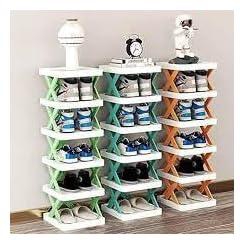 5-layer shoe rack, easy to store, long vertical shelf on a ledge, you can install your own shoe organizer for the entrance (multiple colors)