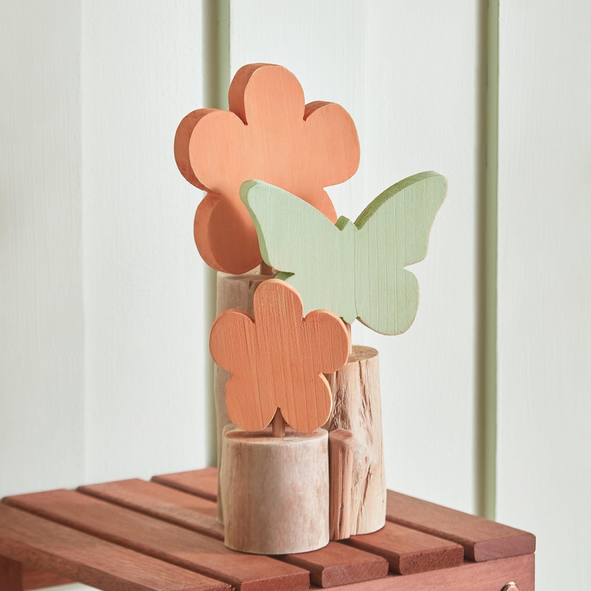 Trent Wooden Flower and Butterfly Showpiece - 16x11x26 cm