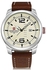 Naviforce brown leather straps mens watch