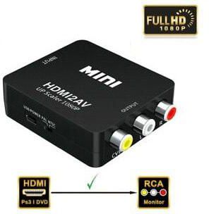 Hdmi To Rca Av/cvbs Adapter - Hd 1080p Mini Video Converter