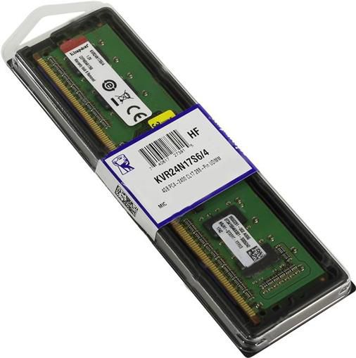 Kingston 4GB 2400 DDR4 2400Mhz 288 Pin UDIMM Desktop Value RAM