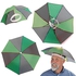 Generic Umbrella hat with head strap - Green,Silver