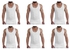 Dice 100% Cotton Six Sleeveless Solid Men T-shirt -White