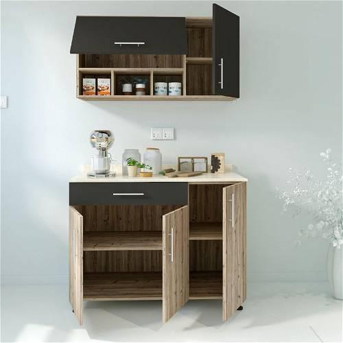 Beta Kitchen, 120 cm, Wood/Black - BETA120