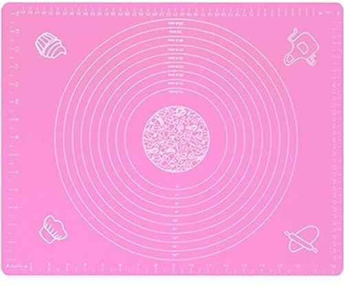 Non-Stick Silicone Baking Mat Extra Thick Silicone Mat with Scale Kneading Mat Baking Mat Pastry Fondant Dough Cover Baking Accessories (pink)107543