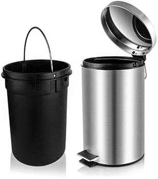 Stainless steel Pedal Dustbin with Plastic Inner Bucket