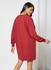 فستان بتصميم سويت شيرت بفتحة رقبة مستديرة أحمر