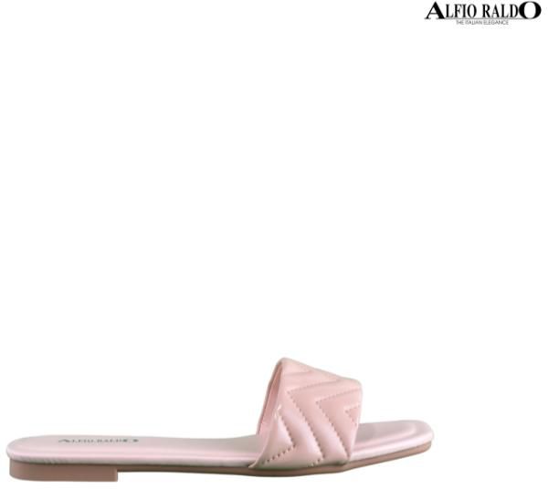 Alfio Raldo di Classe Thick Strap Open Toe Sandal with Zigzag Finishing (Pink)