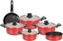 Get Trueval Teflon Cookware Set, 10 Pieces - Red with best offers | Raneen.com