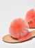 Thread Pom-Pom Detail Strap Flat Sandals Coral
