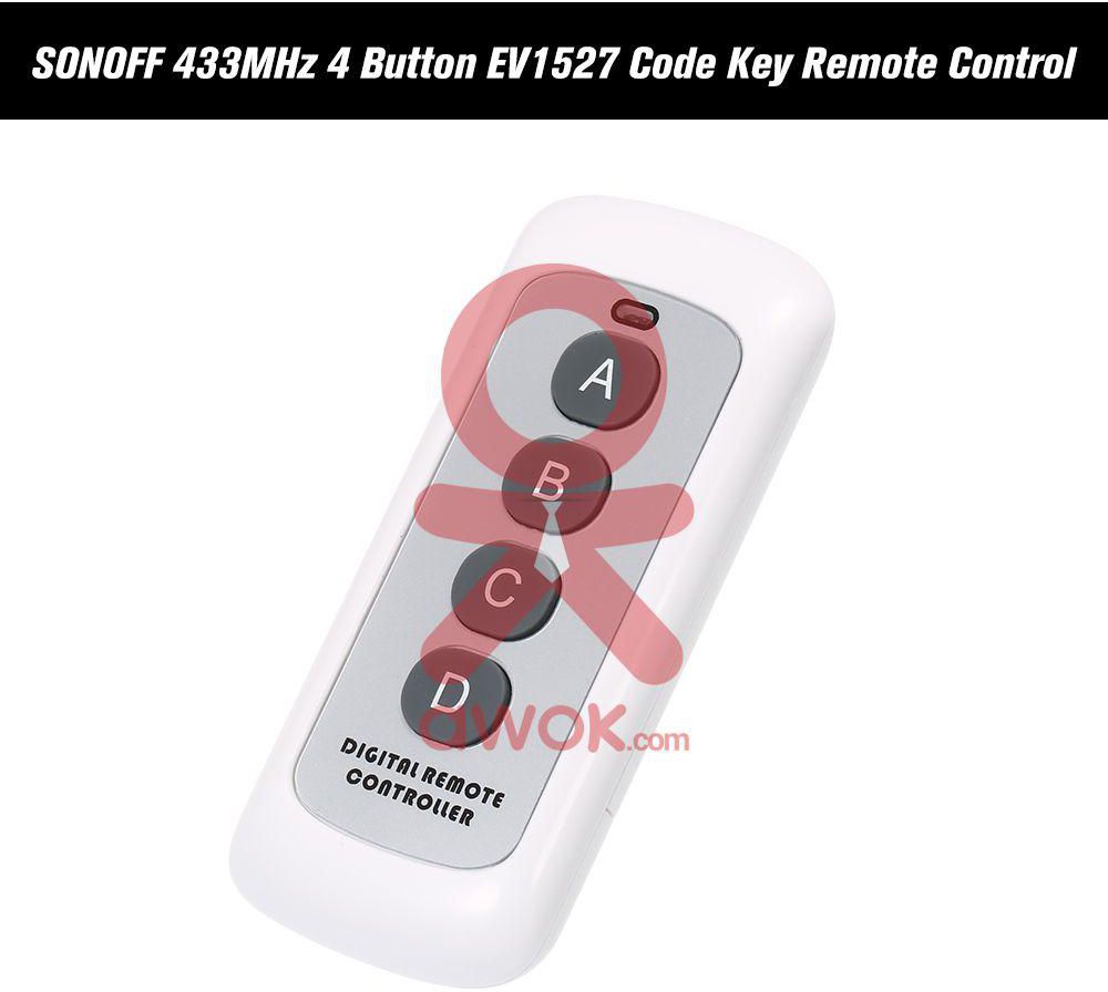 433MHz 4 Buttons EV1527 Code Key Remote Control Switch RF Transmitter for SONOFF