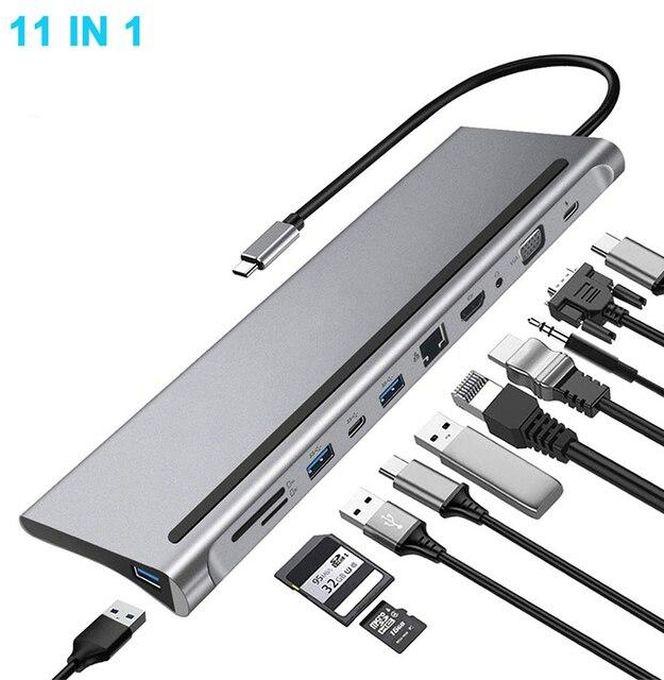 USB C Hub 14 In 1 USB C Adapter with 4K HDMI VGA USB-C Thunderbolt 3 Gigabit Ethernet Audio SD/TF for MacBook Docking Station