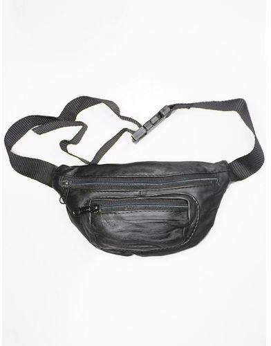 AM Trading Leather Waist Bag - Black