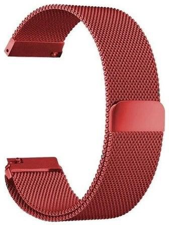 Loop Stainless Steel Smartwatch Strap Band For Samsung Galaxy Watch 46mm/Huawei GT2/Gear S3 Frontier/Classic/Honor Magic 2/Fossil 22mm Red