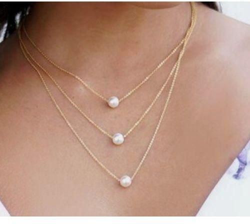 Simple Double Pearls Ladies Necklace