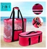 حقيبة يد واسعة شبكية مزودة بجيب عازل للحرارة ومناسبة لقضاء الوقت على الشاطئ أو في نزهة