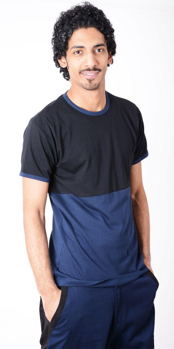 T-Shirt Cotton, Blue And Black, Xs, Tsco3004