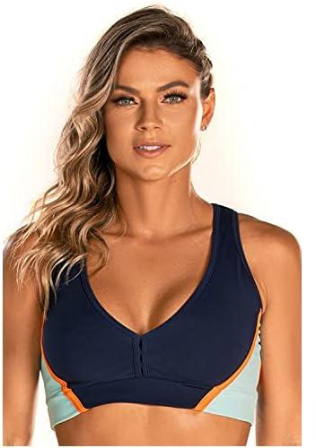 Dominion DONNA CARIOCA High Impact Sports Bra for Women, High Support and Removable Pad Cropped Top for Fitness Workout. Yoga Pilates Running.