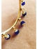 Anklet Women Gold Color With Navy Blue Crystal