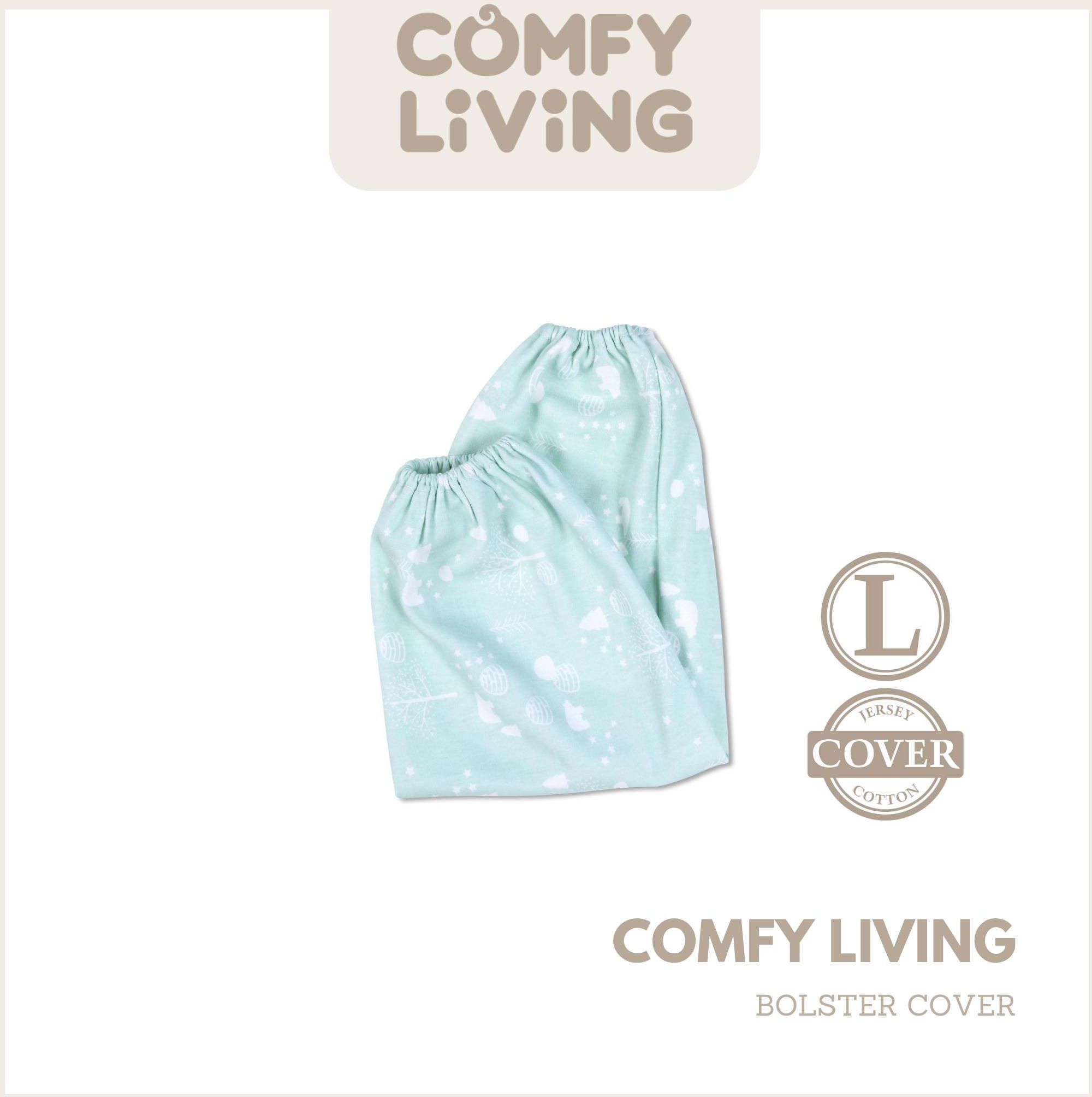Comfy Living Baby Bolster Cover (L) 30x50cm Green Bear