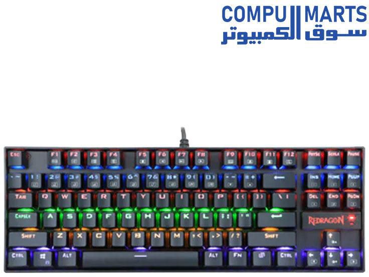 لوحة المفاتيح الميكانيكية للألعاب Redragon K552-R KUMARA RAINBOW RGB م
