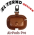 Leather Hook Case For Airpods Pro - Brown Color