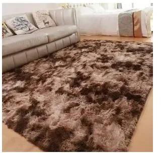 Fluffy Carpets 5*8 Dark Brown Patched