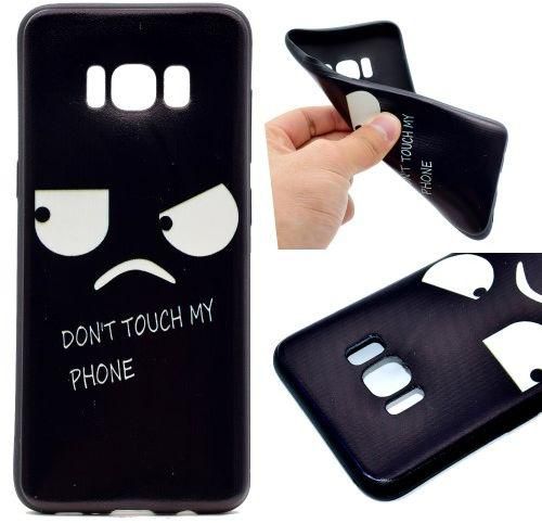 Printing Pattern TPU Back Case for Samsung Galaxy S8 - Unhappy Expression and Warning Words